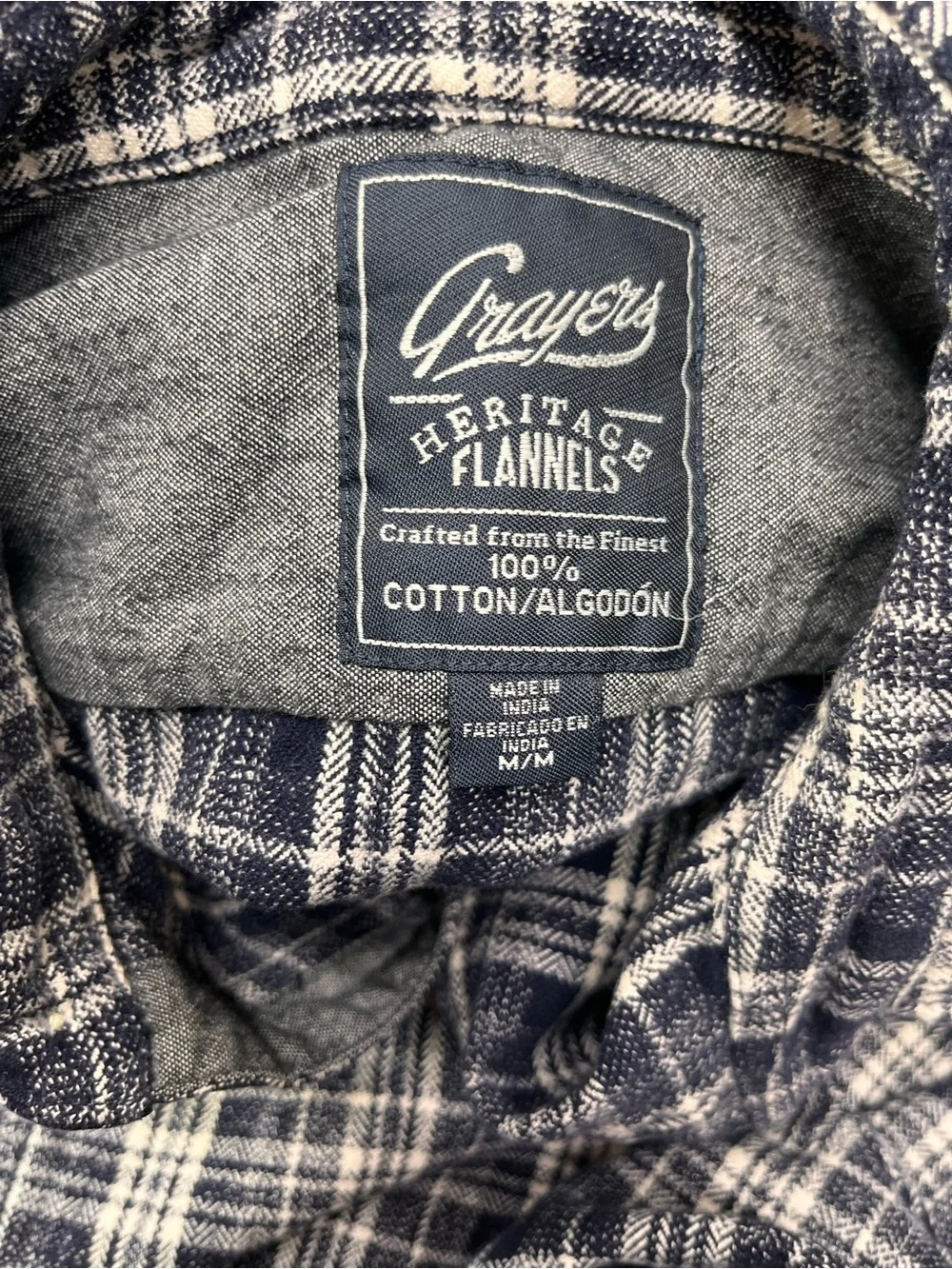 Grayers Blue‎ and White Plaid Button-Down Shirt